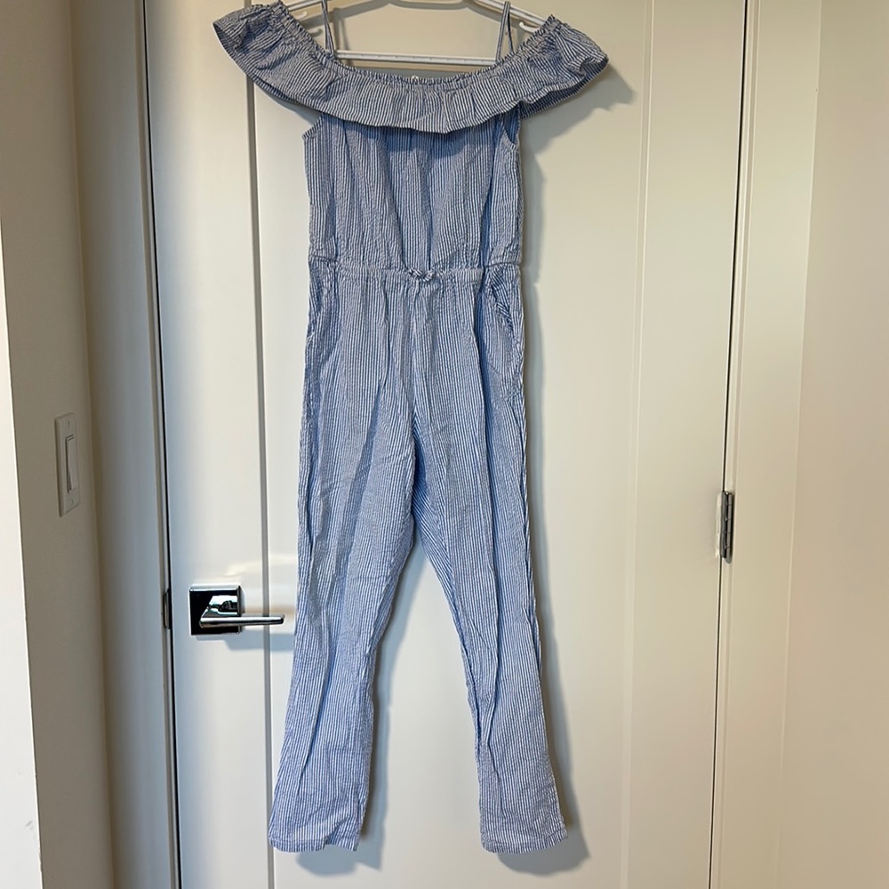 H&M girls size 9/10 off the shoulder jumpsuit